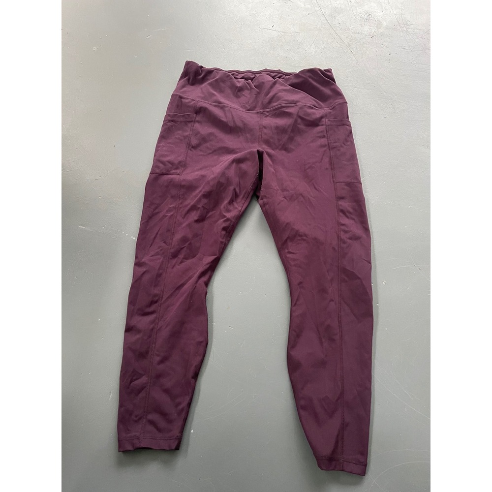 Yogalicious Womens 1X Plum Purple High Waist Pocket Leggings RN 144527